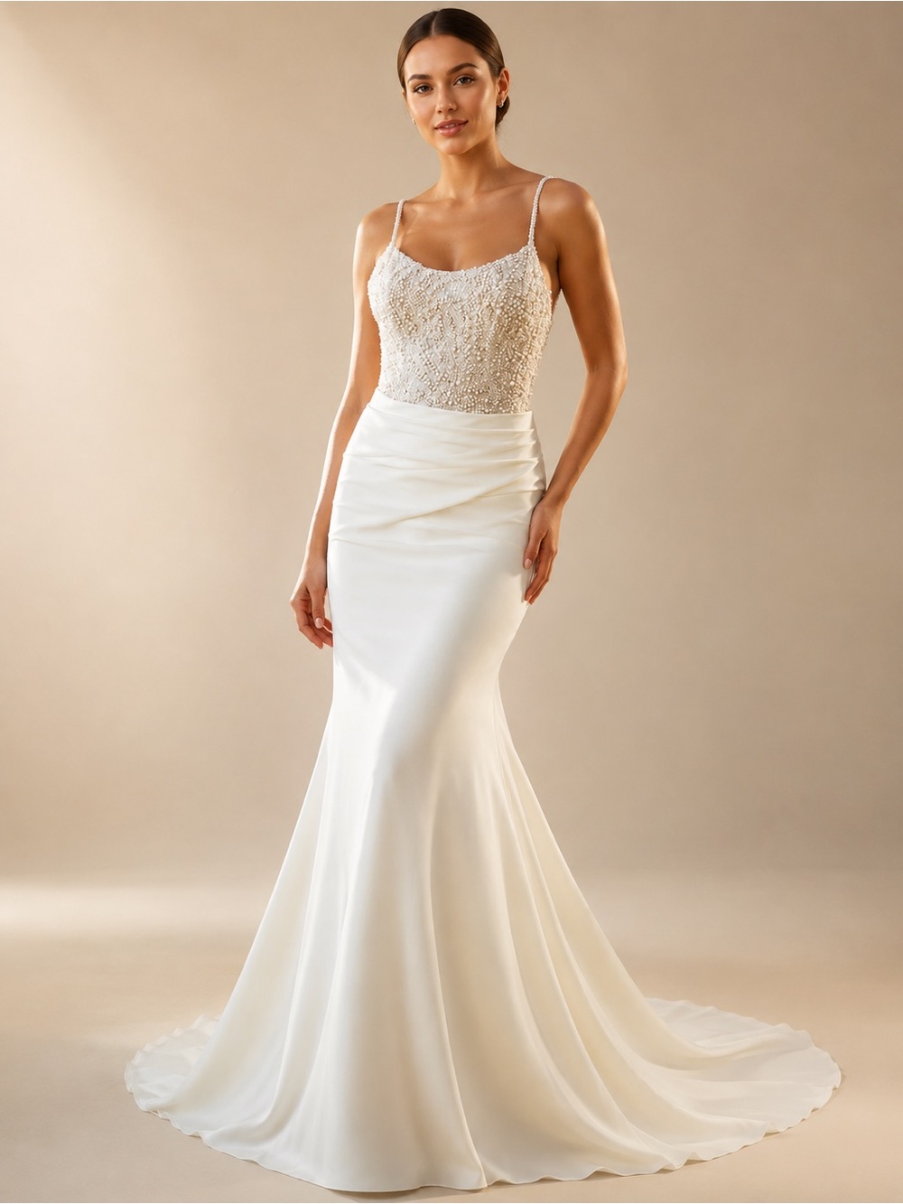 Allure Bridal A1169 Wedding Dress Size 10 Ivory Pearl Beade Mermaid Gown unworn - Picture 2 of 13